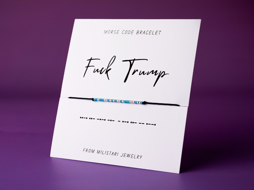 fuck trump morse code bracelet