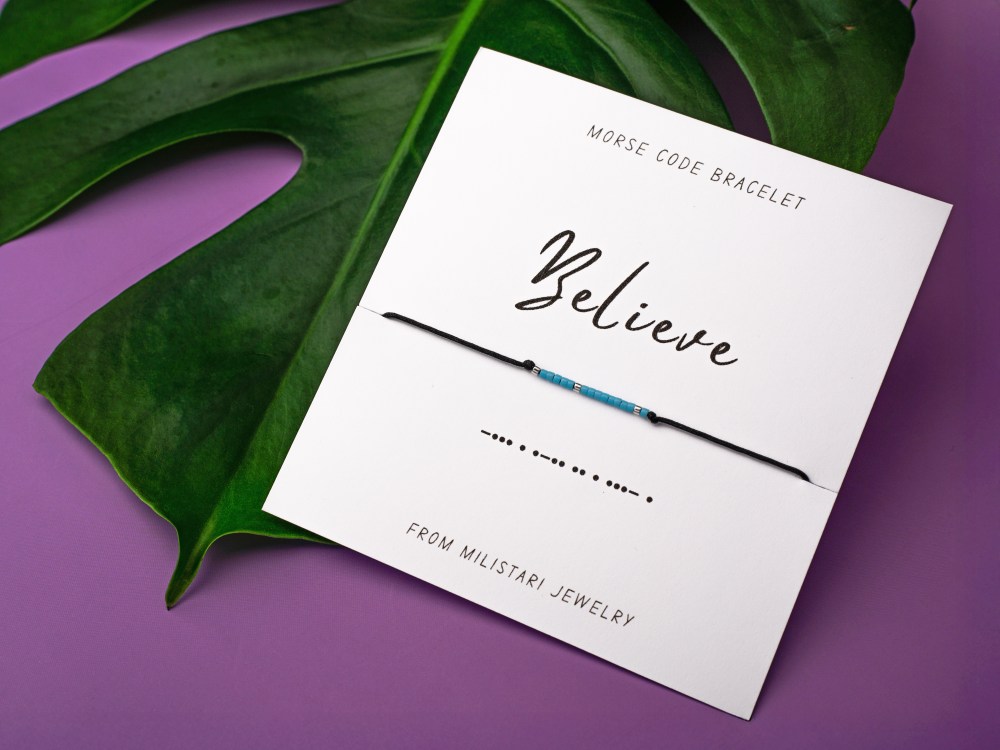 Believe Morse code bracelet – elegant reminder of strength and believe