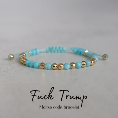 Fuck Trump Morse Code Bracelet – Anti Trump Jewelry – FDT Friend Gift