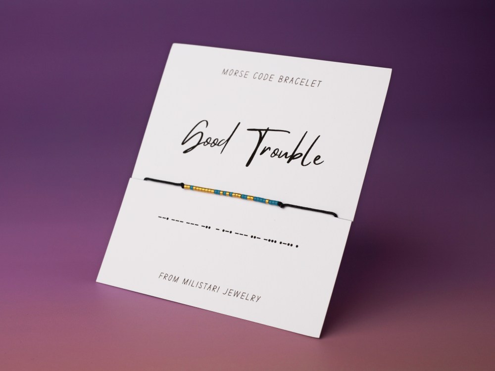 Good Trouble Morse code bracelet – subtle inspirational accessory