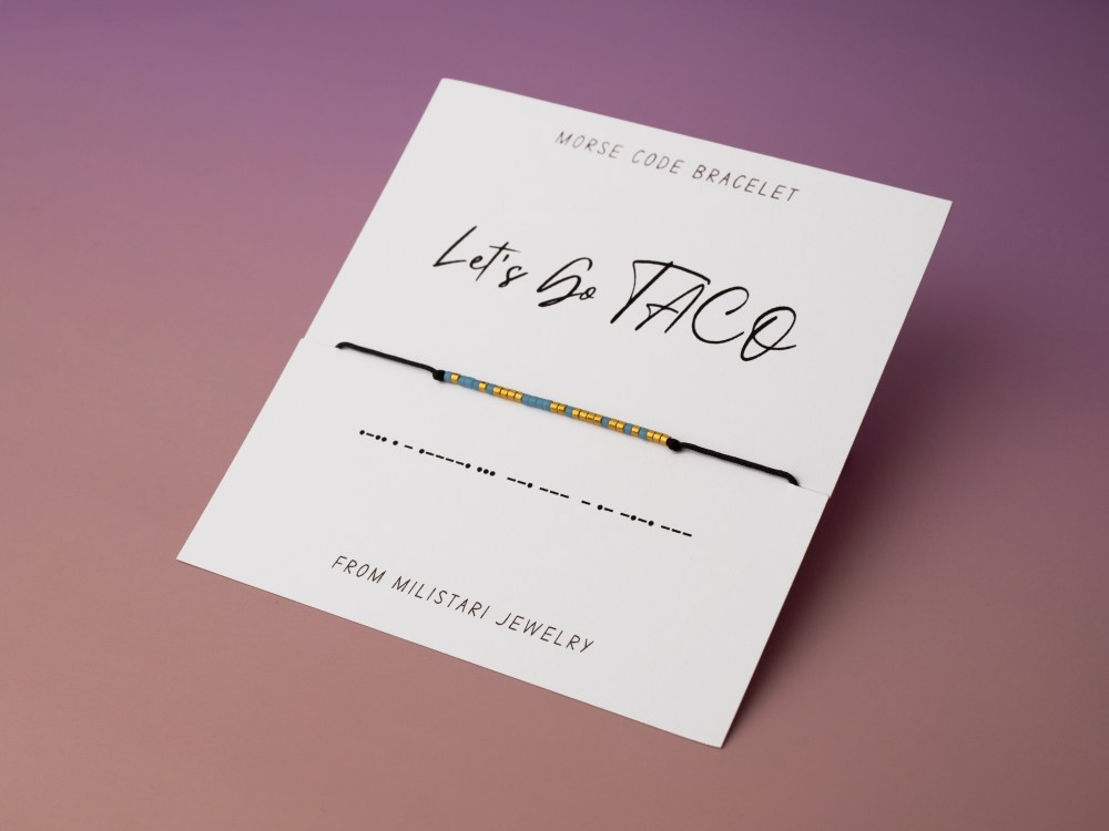 Let's Go TACO Morse code bracelet – hidden message bracelet for activism and fun