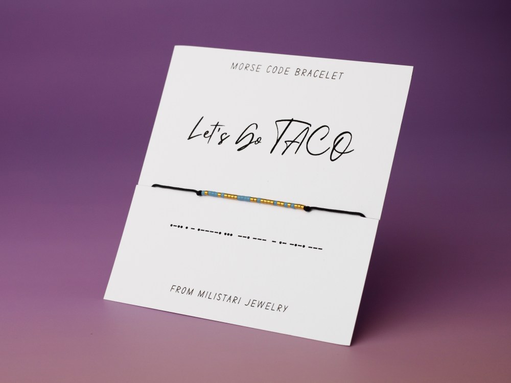 Let's Go TACO Morse code bracelet – anti-Trump jewelry for friends