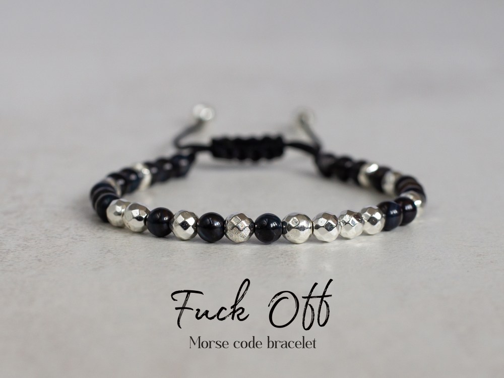 Fuck Off Morse code bracelet – funny hidden message gift