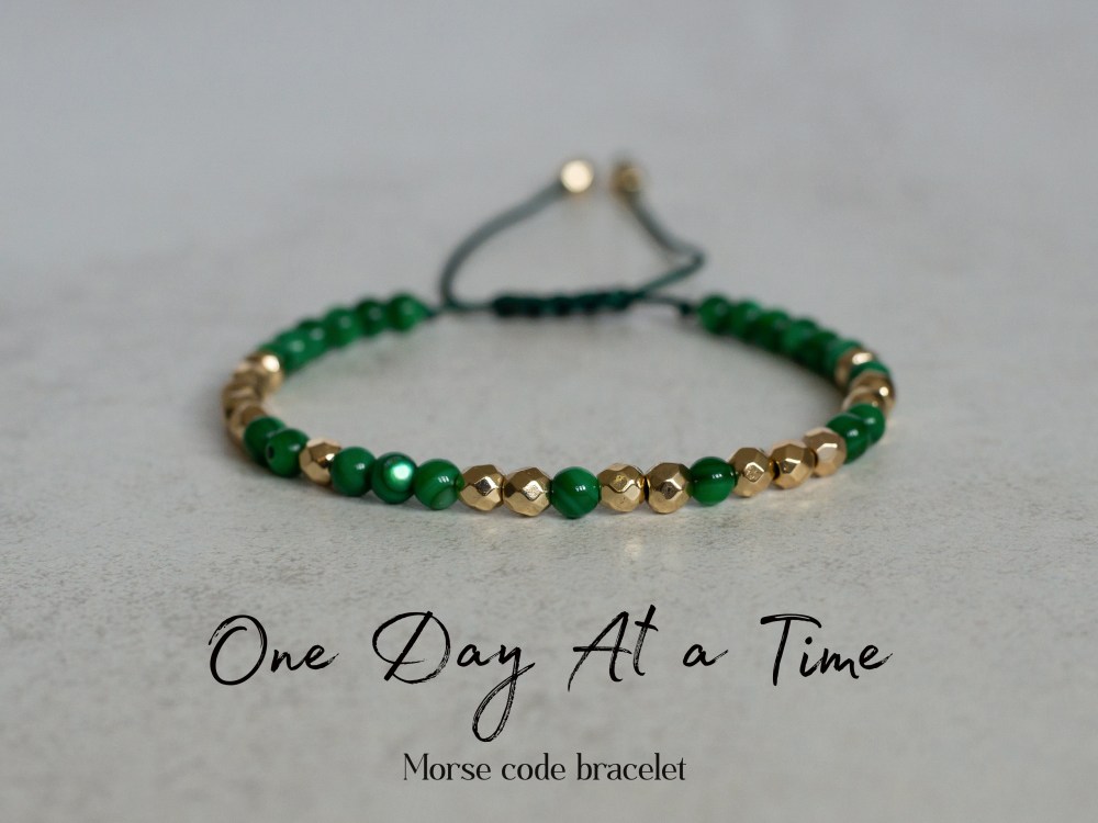Emotional support gift – One Day At A Time Morse code bracelet