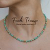 Fuck Trump Morse Code Necklace made with natural stone beads