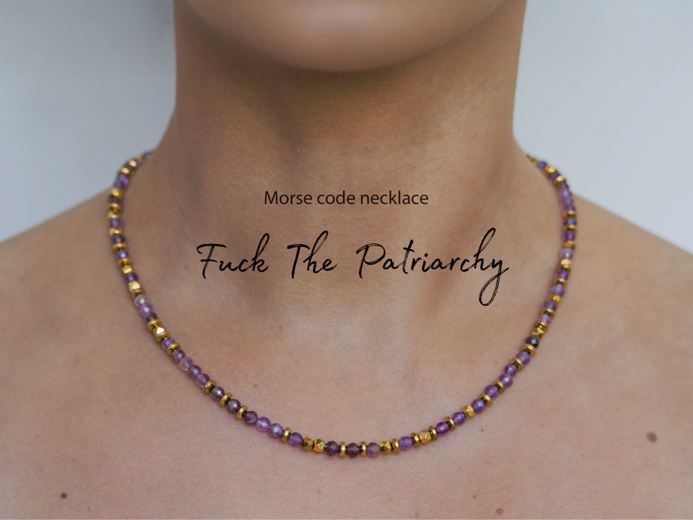Fuck the Patriarchy Morse Code Necklace – feminist empowerment jewelry