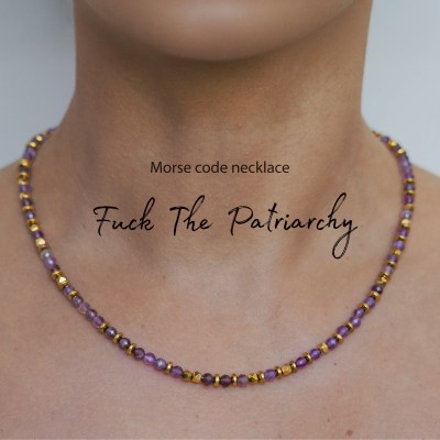 Fuck the Patriarchy Morse Code Necklace – feminist empowerment jewelry