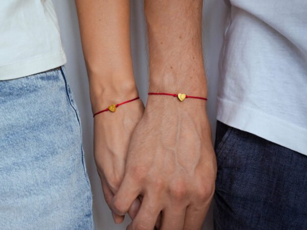 Matching Initial Bracelets set of 2 – personalized couple gift