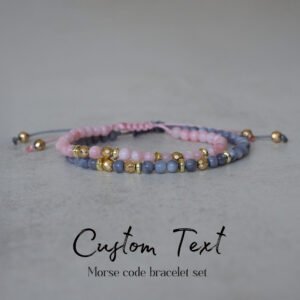 Custom Morse Code Couples Bracelets – Personalized Matching Gift for Anniversary, Long Distance & Friendship