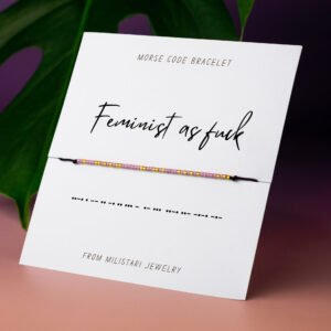 Feminist As Fuck Morse code bracelet – empowering gift for feminist friend