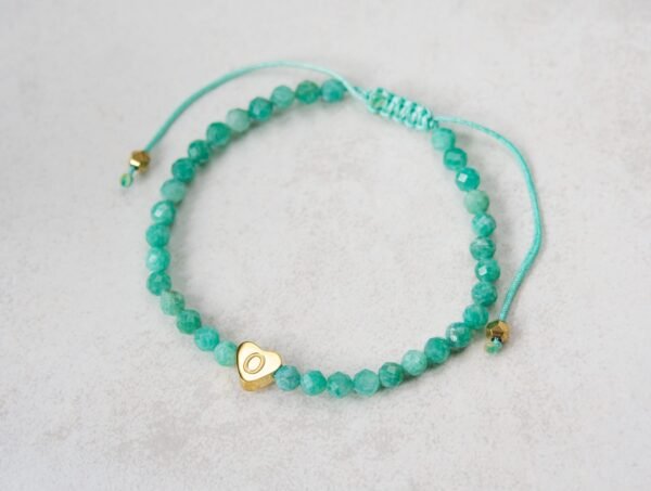Initial letter bracelet with gemstone