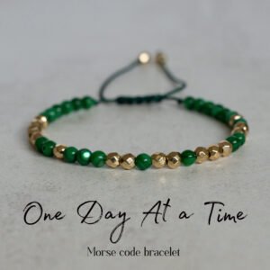 One Day At a Time Morse Code Bracelet – Gentle Daily Reminder Gift For Best Friend And Loved Ones, Sobriety Bracelet
