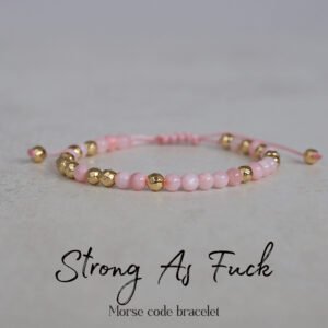 Strong As Fuck Morse Code Bracelet, Friendship Gifts For Best Friend Female, Hidden Message Friend Bracelet, Boss Leaving Gift From Coworker