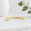 Funny hidden message cuff bracelet with But Fucking Hell inner engraving